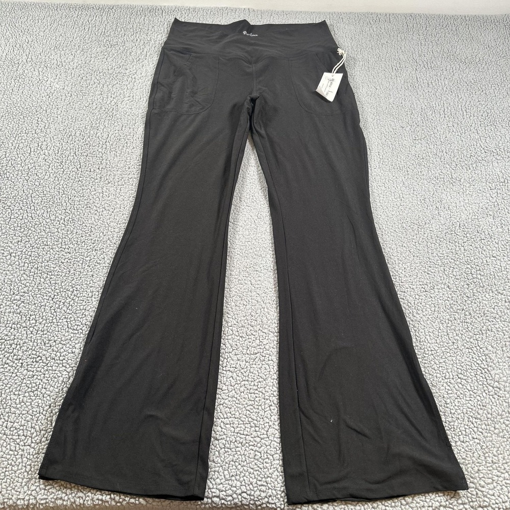 Grace & Lace Pants Womens XL Black Wide Leg Stretch Sweatpants Lounge Pockets